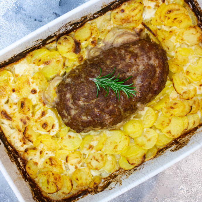 Hackbraten mit Kartoffeln in Sahne - Leckere Koch &amp; Grill Rezepte